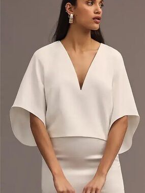 Anthropologie Mare Mare x Anthropologie V-Neck Cape Blouse